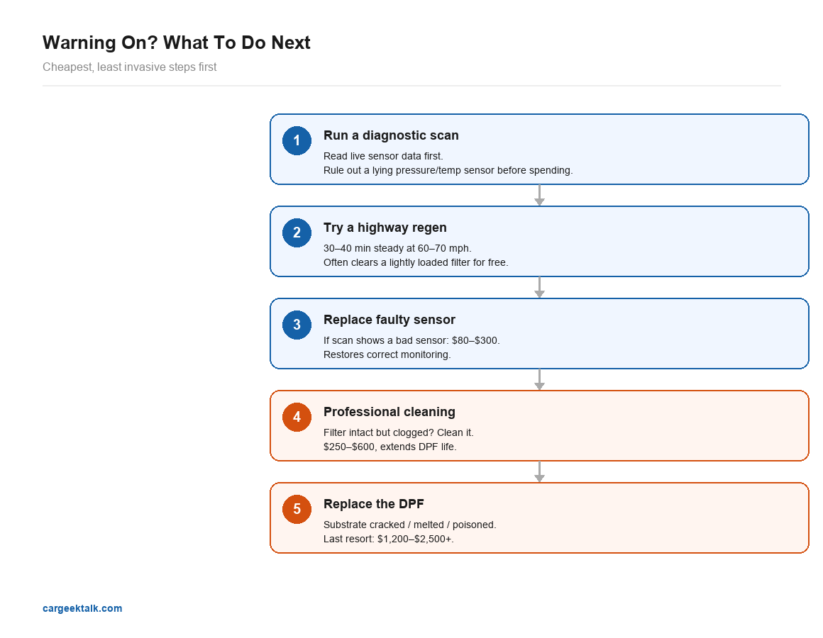 particulate filter efficiency below threshold decision guide