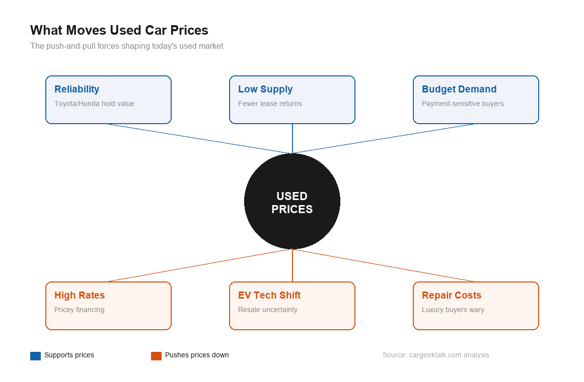 used car price trends market forces diagram